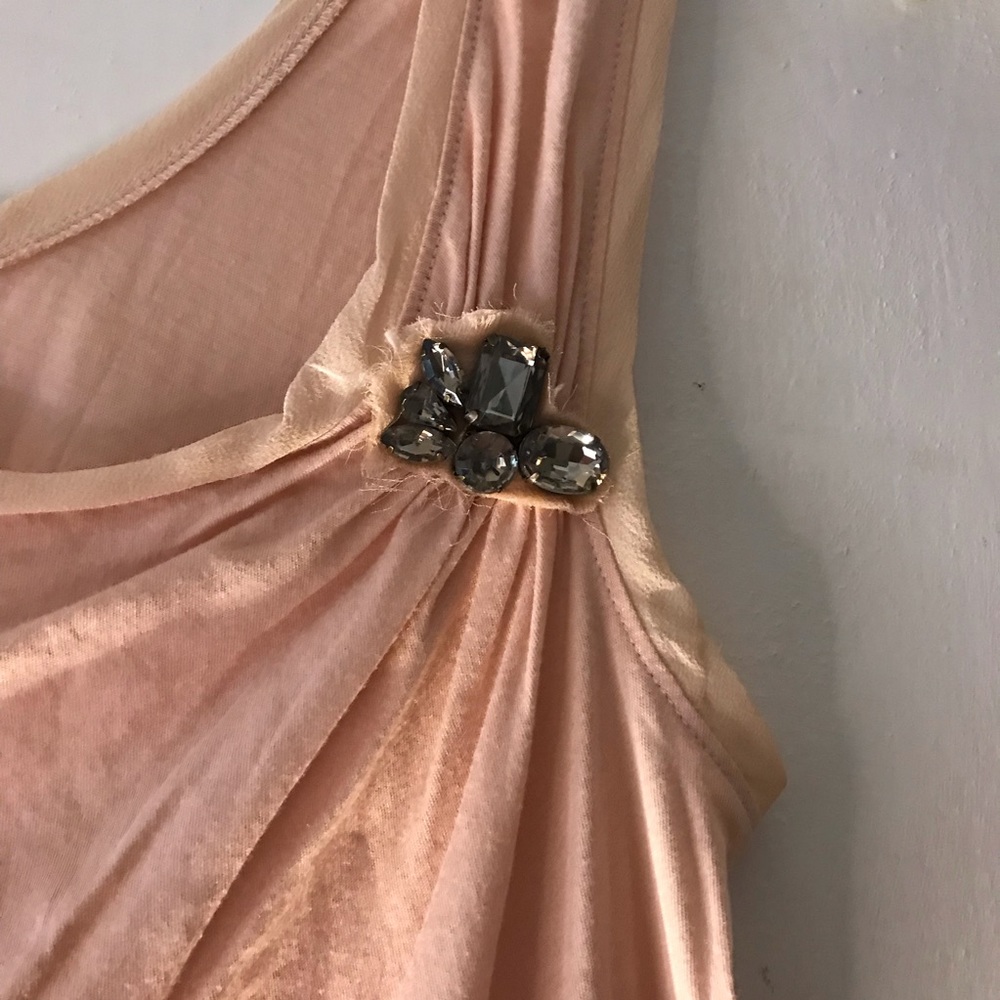 J. Crew Permanent Rhinestone Brooch Tank Top, Size: M, Color: Blush (Pink)